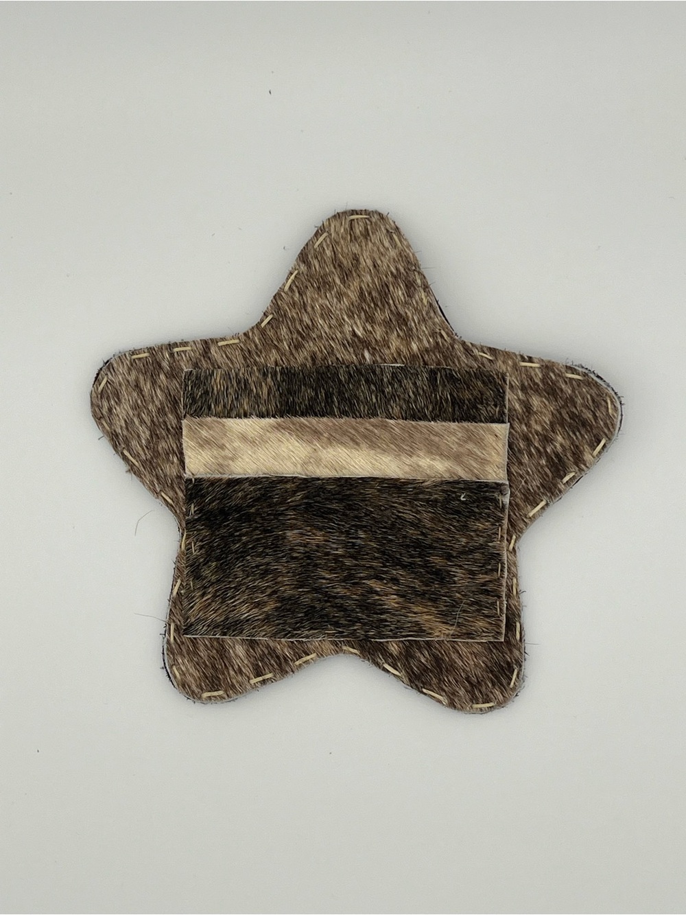 Star-Shaped Hair-On Cowhide Wallet - Brown & Cream